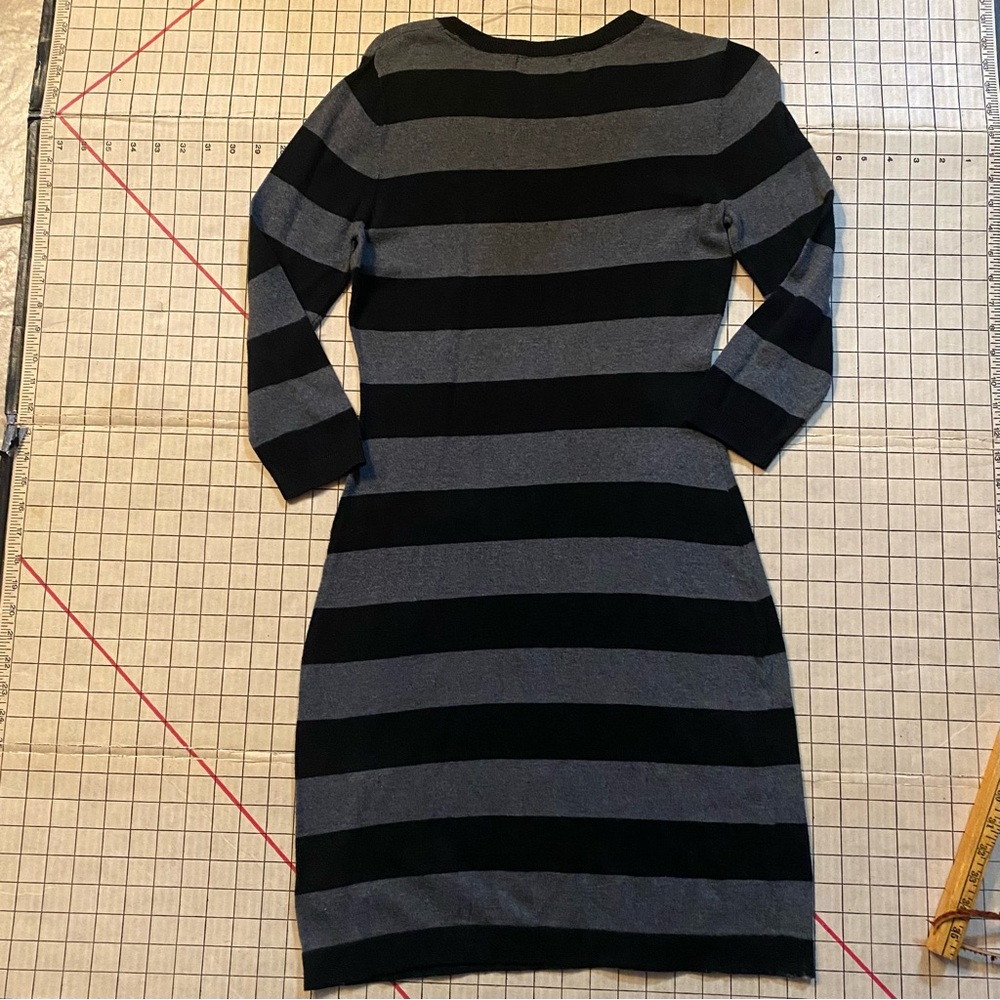 Mossimo sweater dress, striped, size S, black and gray knit dress - Picture 2 of 9